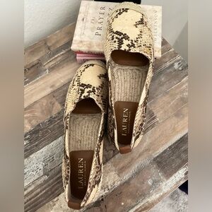 NWOB Lauren Ralph Lauren Snake print Cameron Espadrilles size 6.5